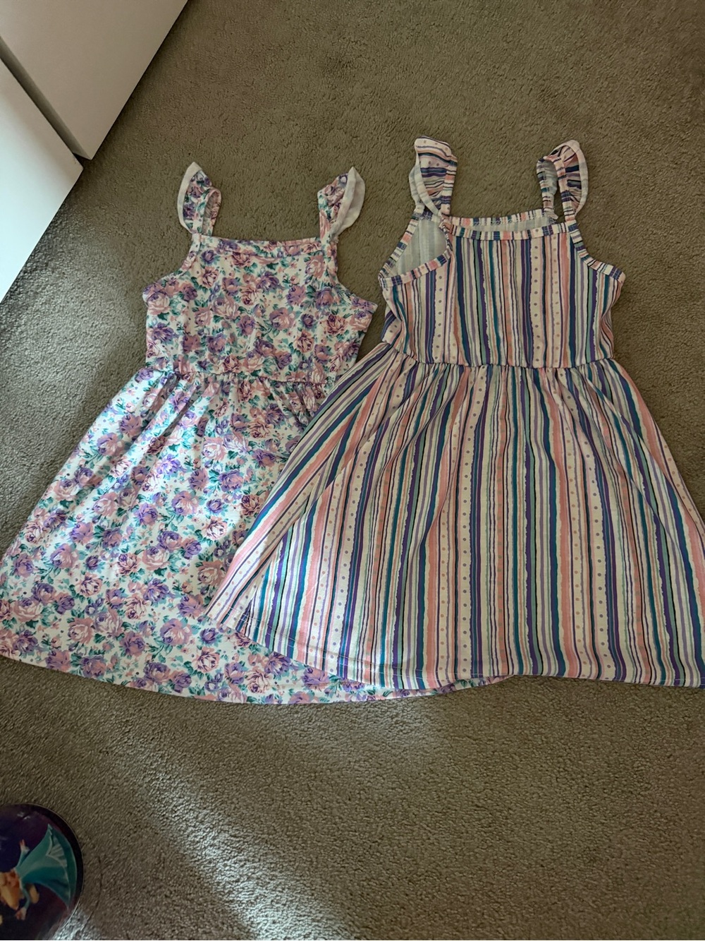 Girls' Purple Floral & Multicolor Stripe Sundress Set - NWOT